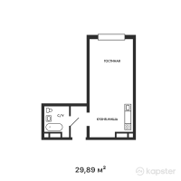 ЖК KERUEN — 1-ком 29,9 м² (от 11 672 045 тг)
