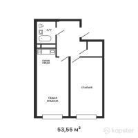 ЖК KERUEN — 2-ком 53,6 м² (от 20 616 750 тг)