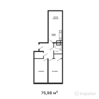 ЖК KERUEN — 3-ком 76 м² (от 28 416 520 тг)