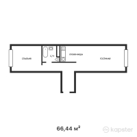 ЖК Атмосфера — 2-ком 66,4 м² (от 25 579 400 тг)