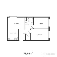 ЖК Атмосфера — 3-ком 78,6 м² (от 30 272 550 тг)