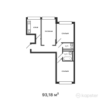 ЖК Атмосфера — 3-ком 93,2 м² (от 40 067 400 тг)