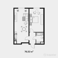 ЖК Аккент — 3-ком 76.5 м² (от 31,377,300 тг)