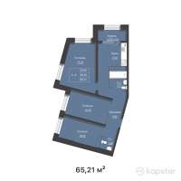 ЖК TUMANBAY MOLDAGALIYEV — 3-ком 65,2 м² (от 32 605 000 тг)