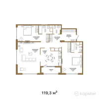 ЖК AL’FARABI 27 — 3-ком 119,3 м² (от 130 633 500 тг)