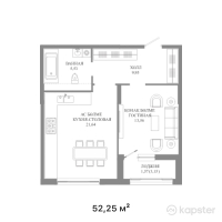 ЖК GRAND MONACO — 1-ком 52,3 м² (от 38 142 500 тг)