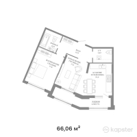 ЖК GRAND MONACO — 2-ком 66,1 м² (от 48 223 800 тг)