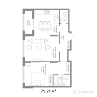 ЖК GRAND MONACO — 2-ком 75,2 м² (от 54 151 200 тг)