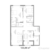 ЖК GRAND MONACO — 3-ком 123,9 м² (от 91 656 400 тг)