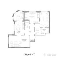 ЖК GRAND MONACO — 3-ком 125,7 м² (от 95 494 000 тг)