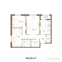 ЖК LANDMARK GOLD — 3-ком 99,1 м² (от 68 570 280 тг)