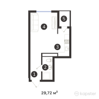 ЖК Buta Zaman — 1-ком 29,7 м² (от 13 225 400 тг)