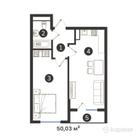 ЖК Buta Zaman — 2-ком 50 м² (от 18 260 950 тг)
