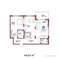 ЖК Family Gardens — 2-ком 98,8 м² (от 85 095 879 тг)