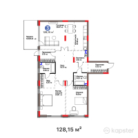 ЖК Family Gardens — 3-ком 128,2 м² (от 107 276 928 тг)