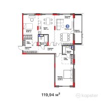 ЖК Family Gardens — 3-ком 119,9 м² (от 105 009 869 тг)