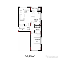 ЖК Bestogai — 2-ком 66,5 м² (от 38 208 750 тг)