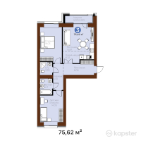 ЖК Jetisu. Satti — 3-ком 75,6 м² (от 33 967 748 тг)