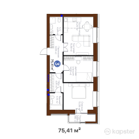 ЖК Jetisu. Satti — 3-ком 75,4 м² (от 31 839 611 тг)