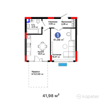 ЖК Arena Vista — 1-ком 42 м² (от 24 894 140 тг)