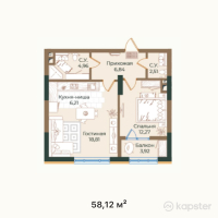 ЖК ATAMEKEN PREMIUM — 2-ком 58,1 м² (от 17 436 000 тг)