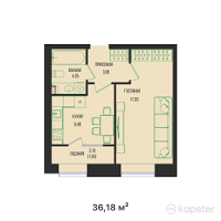 ЖК ALAKOL — 1-ком 36,2 м² (от 16 299 090 тг)