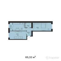 ЖК ALAKOL — 2-ком 65,3 м² (от 24 658 300 тг)