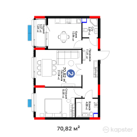 ЖК Altyn Zaman — 2-ком 70,8 м² (от 51 126 375 тг)