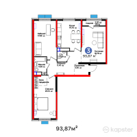 ЖК Grand Park. Terra — 3-ком 93,9 м² (от 48 470 400 тг)