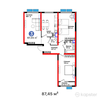 ЖК Arman Qala — 3-ком 87,5 м² (от 39 457 440 тг)