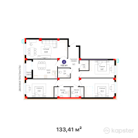 ЖК New City Life — 4-ком 133,4 м² (от 50 695 800 тг)