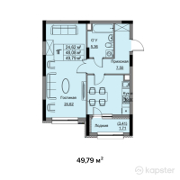 ЖК Inju Ansar — 1-ком 49,8 м² (от 22 405 500 тг)
