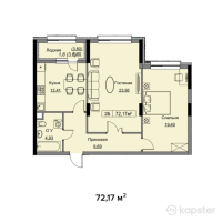 ЖК Inju Ansar — 2-ком 72,2 м² (от 32 476 500 тг)