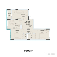 ЖК Inju Ansar — 3-ком 87 м² (от 39 145 500 тг)