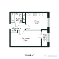 ЖК TANDAU — 1-ком 39,8 м² (от 23 607 330 тг)