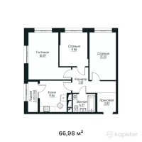 ЖК TANDAU — 3-ком 67 м² (от 37 508 800 тг)
