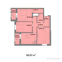 ЖК Inju Promenade — 3-ком 91 м² (от 40 026 800 тг)