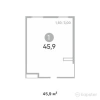 ЖК Amale — 1-ком 45,9 м² (от 28 641 600 тг)