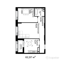 ЖК Qasiet — 2-ком 63 м² (от 38 096 850 тг)