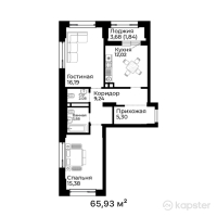 ЖК Qasiet — 2-ком 65,9 м² (от 40 217 300 тг)