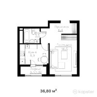 ЖК Mangilik — 1-ком 36,8 м² (от 30 543 999 тг)