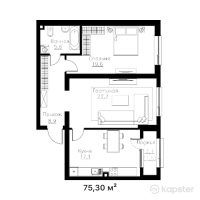 ЖК Mangilik — 2-ком 75,3 м² (от 55 722 000 тг)