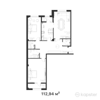 ЖК SYR SAMALY — 3-ком 112,9 м² (от 42 183 090 тг)