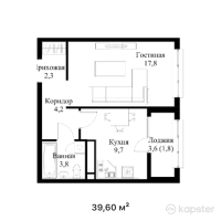 ЖК Olympic Park — 1-ком 39,6 м² (от 23 364 000 тг)