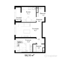 ЖК Olympic Park — 2-ком 58,1 м² (от 32 826 500 тг)