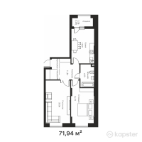 ЖК Aqzam — 2-ком 71,9 м² (от 39 926 700 тг)