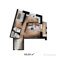 КД BORKI PREMIUM — 2-ком 68,7 м² (от 28 150 600 тг)