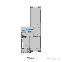 ЖК MANE — 2-ком 67,4 м² (от 41 451 000 тг)