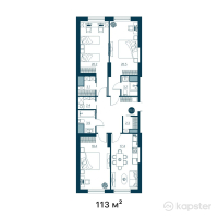 ЖК Riverside — 3-ком 113 м² (от 54 240 000 тг)