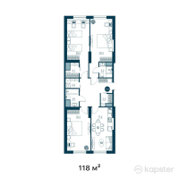 ЖК Riverside — 3-ком 118 м² (от 65 490 000 тг)